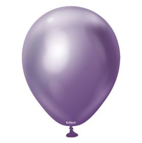 12 inch Kalisan Violet Mirror Chrome Latex Balloons - 50 CT