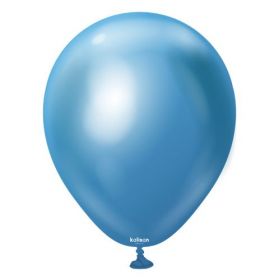 12 inch Kalisan Blue Mirror Chrome Latex Balloons - 50 CT