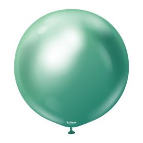 18 inch Kalisan Green Mirror Chrome Latex Balloons - 25 CT