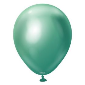 12 inch Kalisan Green Mirror Chrome Latex Balloons - 50 CT