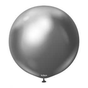 18 inch Kalisan Space Grey Mirror Chrome Latex Balloons - 25 CT