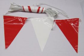 105 Foot Red & White Pennant String