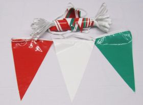 105 Foot Red, Green & White Pennant String