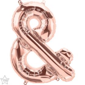 16 inch Rose Gold Ampersand Foil Mylar Balloon