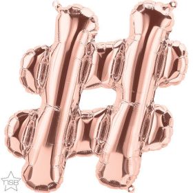 16 inch Rose Gold Hashtag Foil Mylar Balloon