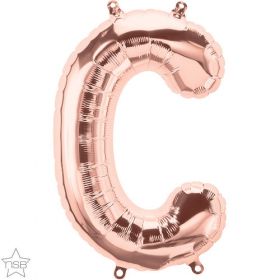 16 inch Rose Gold Letter C Foil Mylar Balloon