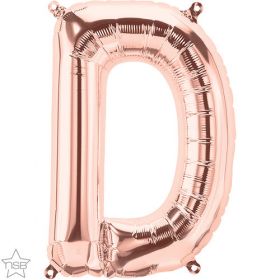 16 inch Rose Gold Letter D Foil Mylar Balloon