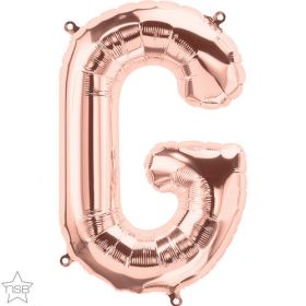 16 inch Rose Gold Letter G Foil Mylar Balloon