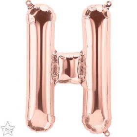 16 inch Rose Gold Letter H Foil Mylar Balloon