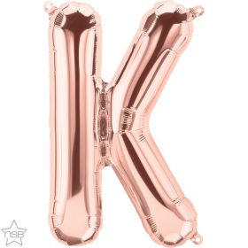 16 inch Rose Gold Letter K Foil Mylar Balloon