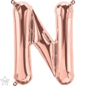 16 inch Rose Gold Letter N Foil Mylar Balloon