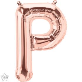 16 inch Rose Gold Letter P Foil Mylar Balloon