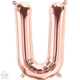 16 inch Rose Gold Letter U Foil Mylar Balloon