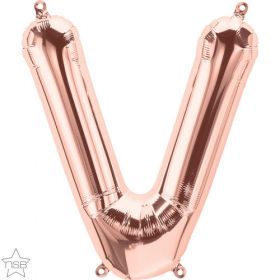 16 inch Rose Gold Letter V Foil Mylar Balloon