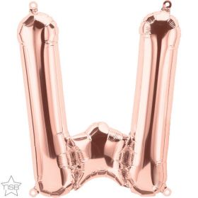 16 inch Rose Gold Letter W Foil Mylar Balloon