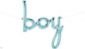 42 inch Boy Pastel Blue Script Foil Letter Balloon