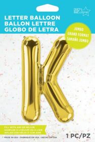 34 inch Northstar Gold Letter K Foil Mylar Balloon