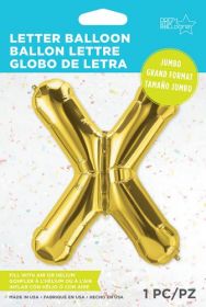 34 inch Northstar Gold Letter X Foil Mylar Balloon