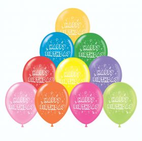 11 inch TUFTEX Happy Birthday 2 Sided Latex Balloons - 100 count