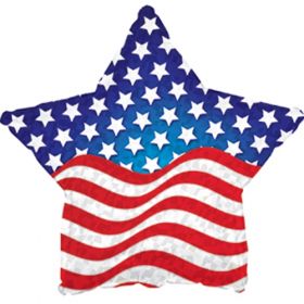 18 inch Foil Mylar Patriotic Prism Star Shape Balloon