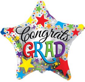 36 inch Congrats GRAD Star Shape Foil Balloon