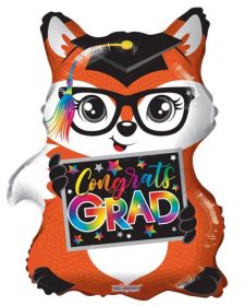 18 inch Kaleidoscope Grad Fox Shape Foil Balloon - Flat