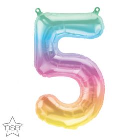 16 inch Northstar Jelli Ombre Number 5 Foil Mylar Balloon