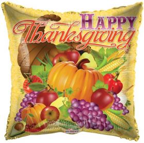 18 inch Thanksgiving Harvest Square Foil Mylar