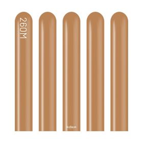 260M Kalisan Standard Caramel Brown Latex Balloons - 100CT