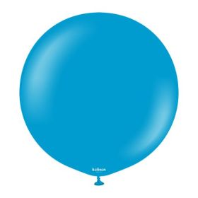 24 inch Kalisan Standard Caribbean Blue Latex Balloons - 2 CT