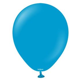 12 inch Kalisan Standard Caribbean Blue Latex Balloons - 100 CT