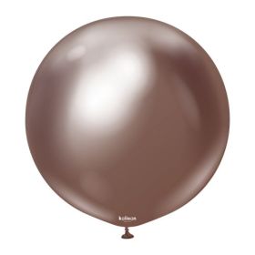 24 inch Kalisan Chocolate Mirror Chrome Latex Balloons - 2 ct