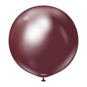 24 inch Kalisan Burgundy Mirror Chrome Latex Balloons - 2 ct