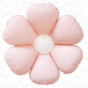 34 inch Decochamp Baby Pink Flower Balloon White Disc