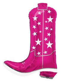 26 inch TUFTEX Cowgirly Boot Shape Foil Balloon - Pkg