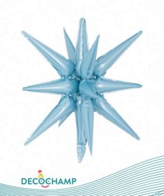 Decochamp 22 inch Light Blue Starburst Foil Balloon