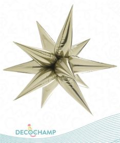 Decochamp 40 inch White Gold Starburst Foil Balloon