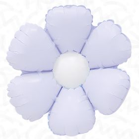 34 inch Decochamp Lilac Flower Balloon White Disc