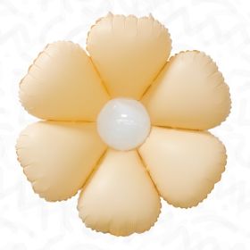 34 inch Decochamp Peach Flower Balloon White Disc