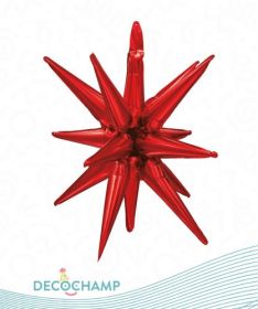 Decochamp 22 inch Red Starburst Foil Balloon