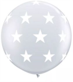 Qualatex Big Stars Around Diamond Clear 36 inch Latex Balloons - 2 count