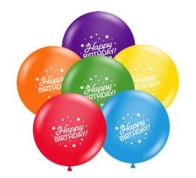 11 inch TUFTEX Fun Mix Happy Birthday 2 Sided Latex Balloons - 100 count