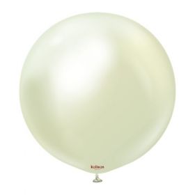 18 inch Kalisan Green Gold Mirror Chrome Latex Balloons - 25 CT