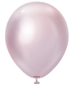 12 inch Kalisan Pink Gold Mirror Chrome Latex Balloons - 50 CT