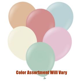 12 Inch Kalisan Retro Assorted Latex Balloons - 100 CT