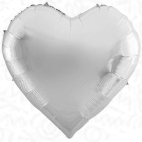 68 inch Decochamp Silver Heart Foil Balloon