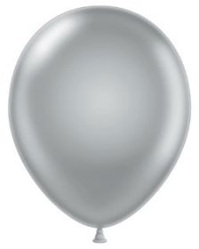 9 inch TUFTEX Metallic Silver Latex Balloons - 100 count