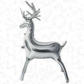 20 inch Decochamp Silver Reindeer Shape Foil Balloon