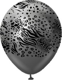 12 inch Kalisan Safari Mutant Printed Latex Balloons - Mirror Space Grey - 25ct