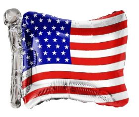 28 inch American Flag Shape Patriotic Foil Balloon - flat